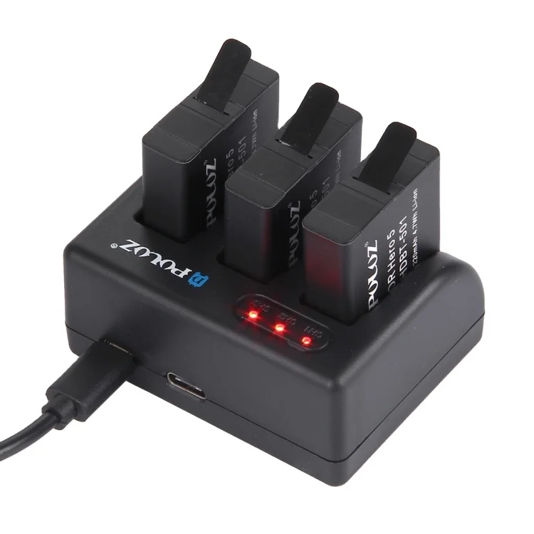 

Puluz 3-channel Battery Charger with Micro USB Port for Go pro