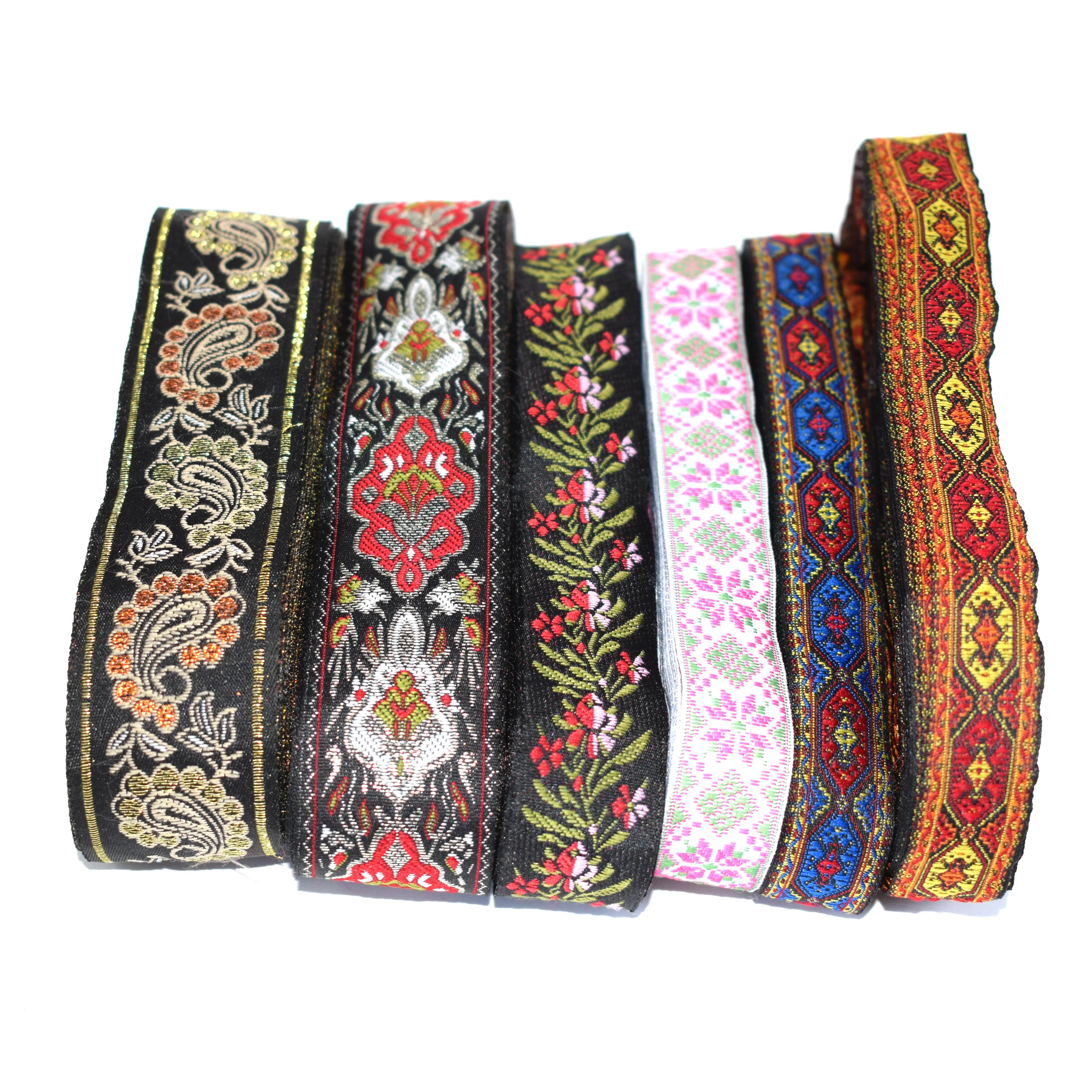 

Hot Selling A variety Of Styles Jacquard Webbing Embroidered Woven Ribbon For Garment