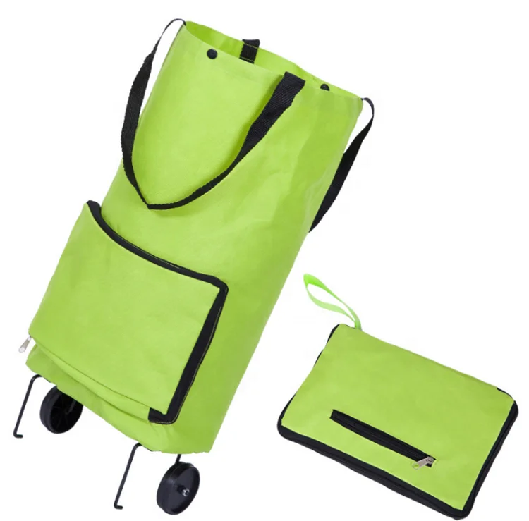 

Foldable Oxford Cloth Grocery Shopping Trolley Folding Tug Cart Bag With Wheels reusable Reusable Shopping Cart