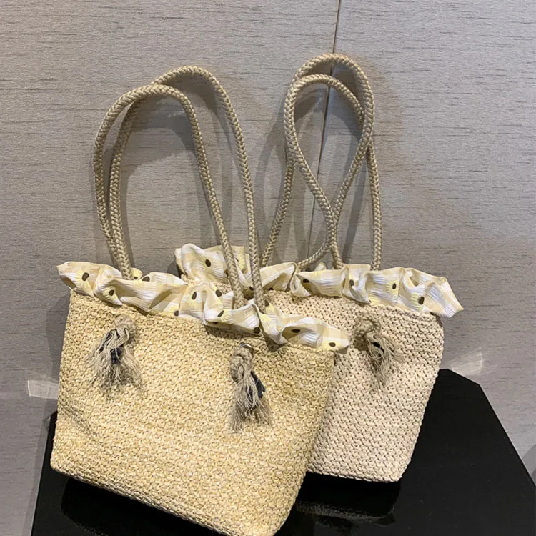 

Casual Straw Bags Tote Hand bag for Women Beach Bali Portable In stock, 2 colors