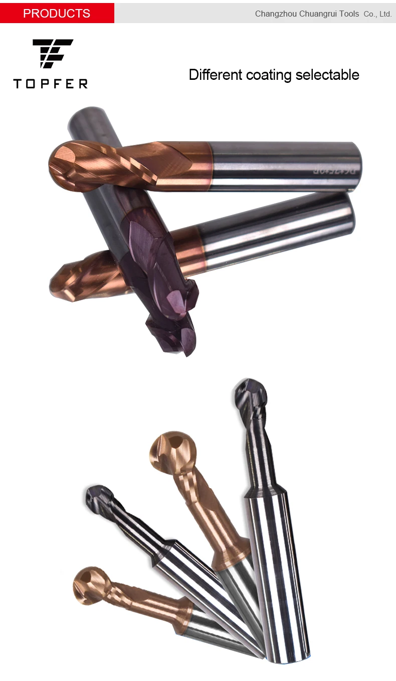 Contour Profile Milling Bull Nose End Mills 12 Mm With Variety Length