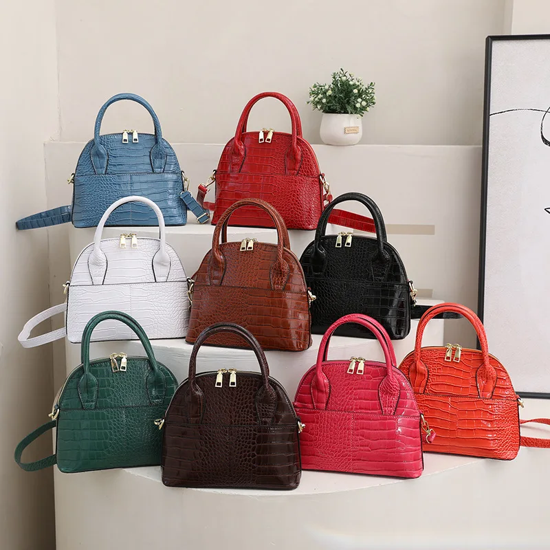 

Retro crocodile PU leather women purses and handbags shoulder ladies hand bags shell shaped bag