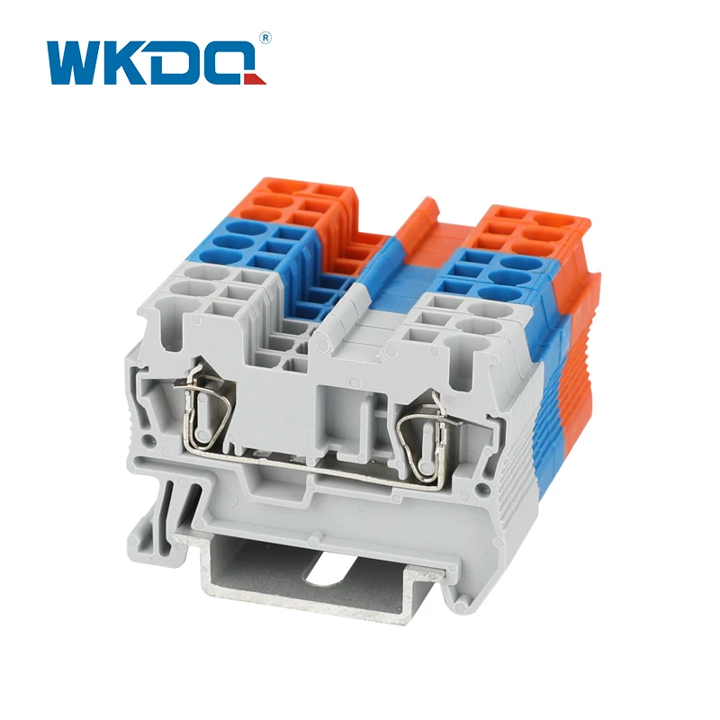 

WKDQ JST2.5mm earthing twin clamp type spring connecting terminal din rail spring push terminal blocks