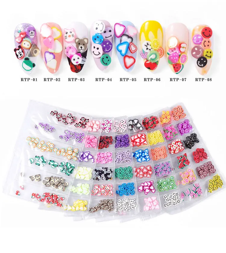 

3D Fruit Slices Nail Art DIY Designs Nail Art Slices For Slicing Nail Art Decoration Accessories, 8 designs can be chose