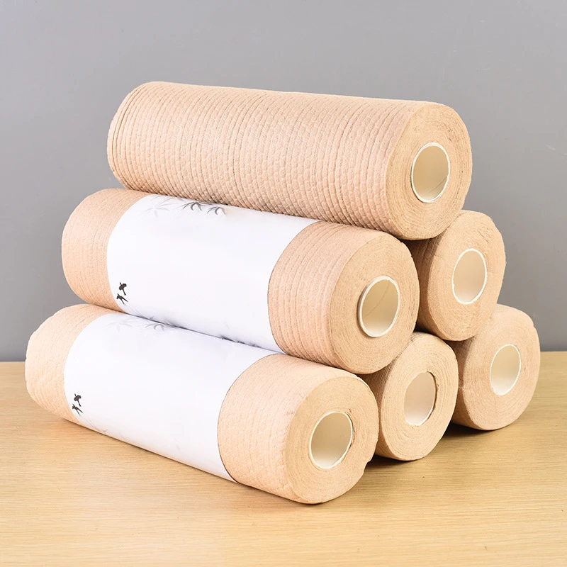 

Natural Reusable Bamboo kitchen perforated cleaning cloths roll, Naturalcolor