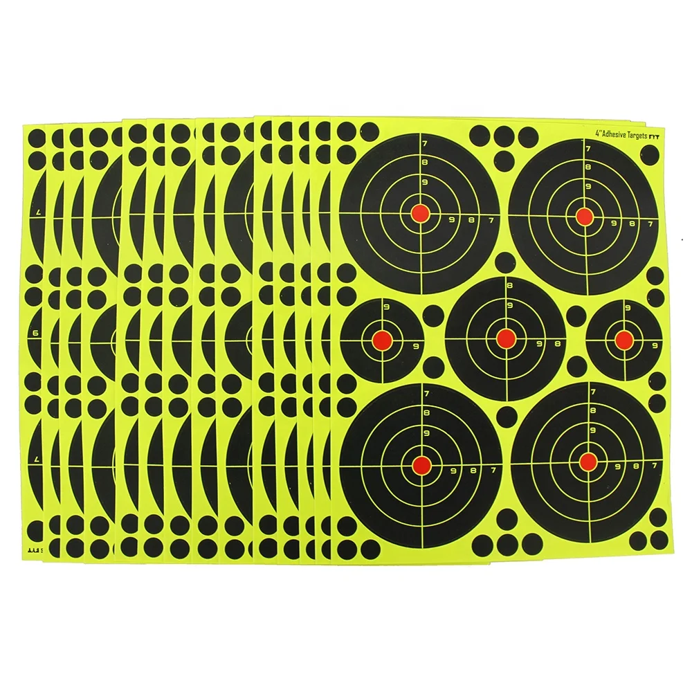 

4 Inch rifle airsoft airgun Adhesive Stick and Splatter Reactive Shooting Targets, Black +yellow+orange