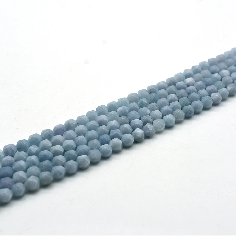 

NAPOLN Trade Insurance High Quality 6/8/10mm Natural Faceted Aquamarine Beads, Blue