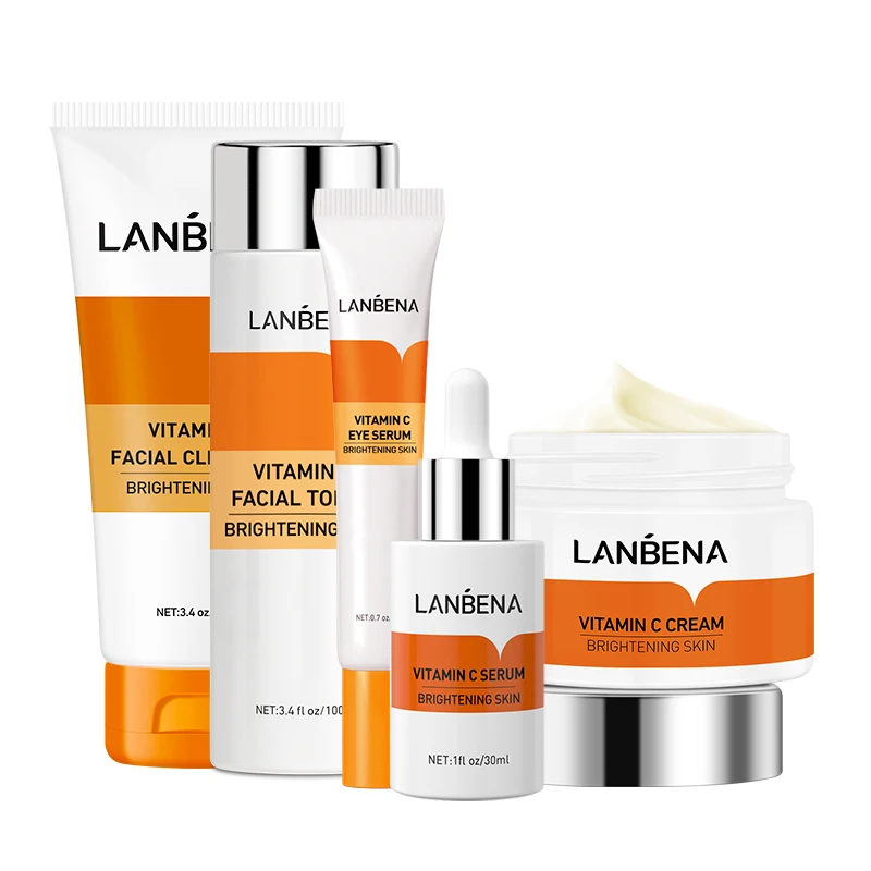 

LANBENA Whitening Vitamin C series skin care sets 5 pcs fach wash cream serum products skin care products full set