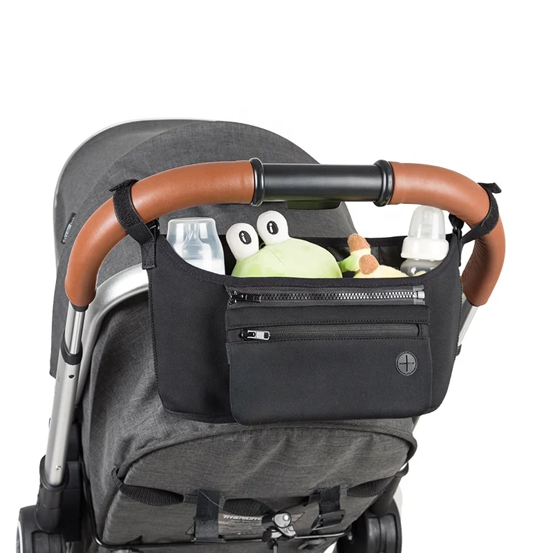 

Compact Design Fit All Strollers Detachable portable universal travel baby stroller organizer with cup holders Diaper Storage