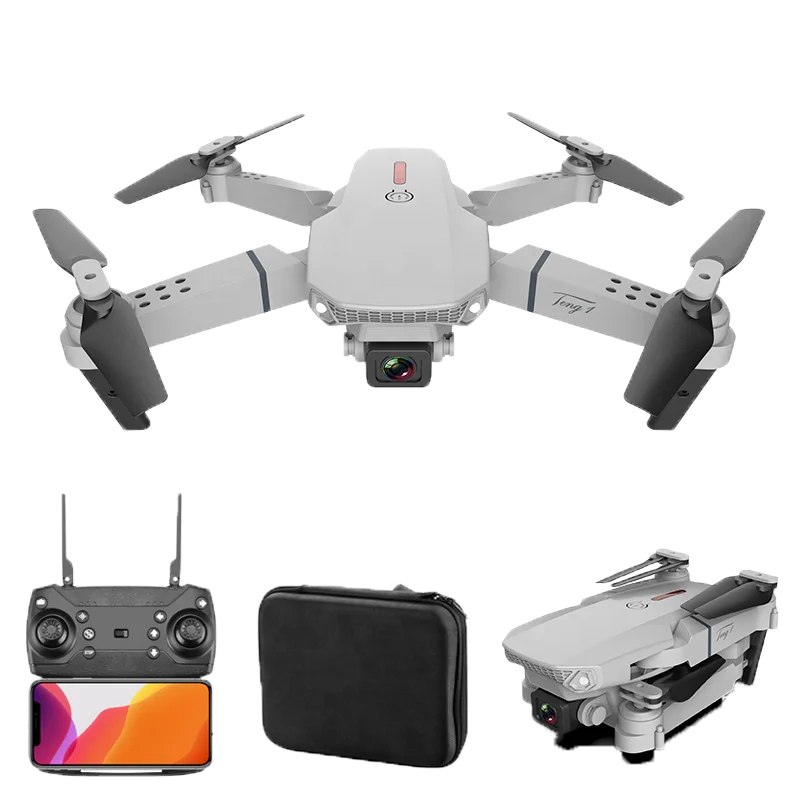 

Amazon hot style UAV Foldable Quad Aerial Photography Dual Camera Mini 4K HD UAV Remote Control UAV drones, Black/silver