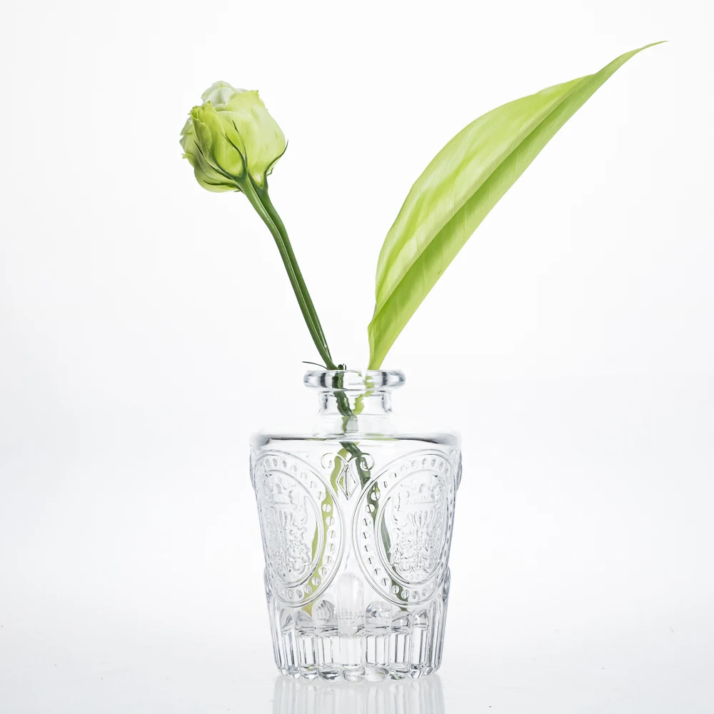 

Unique design clear bottle home decorative Small glass flower vase cheap clear glass crystal vases, Clear transparent