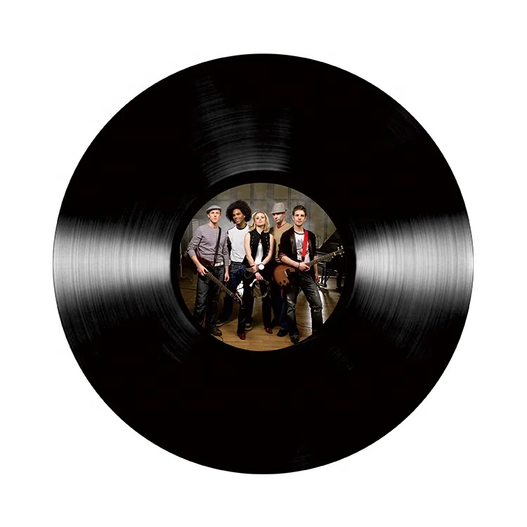 
Black LP (Vinyl records) manufacturing in white paper sleeves 