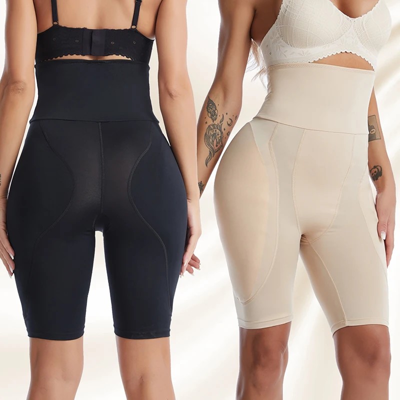 

DropshippingWomen Shapewear Sexy Butt Hips Enhancer With 2 Removable Hip Pads High Waist Belly Control Butt Lifter Shaper, Black/nude