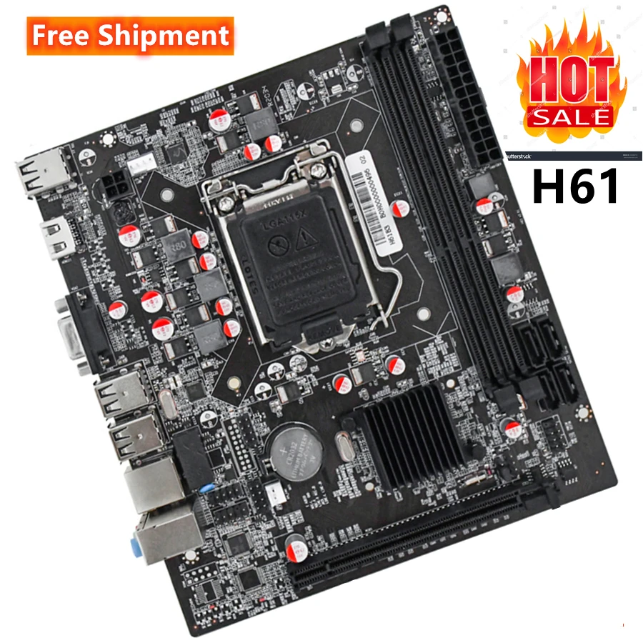 

Free Shippping H61 Lga1155 Motherboard Socket LGA 1155 Computer PC DDR3 16GB RAM Intel CORE i3 i5 i7 Mother Board H61 Mainboard