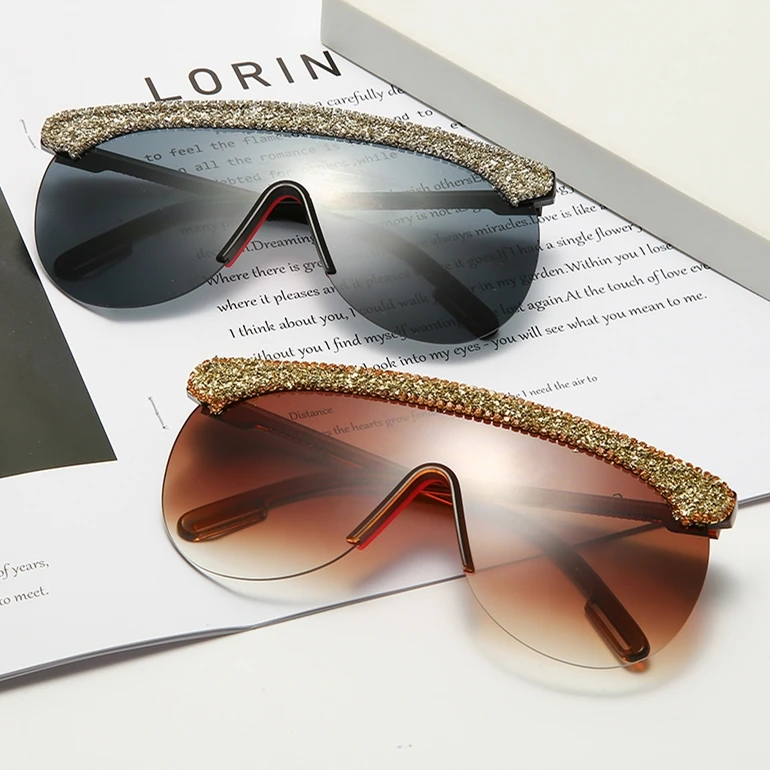 

DL Glasses DLL1799 Fashion Oversized Big Square Bling Diamond Rhinestones Luxury Women Shades Sunglasses 2021, Picture colors