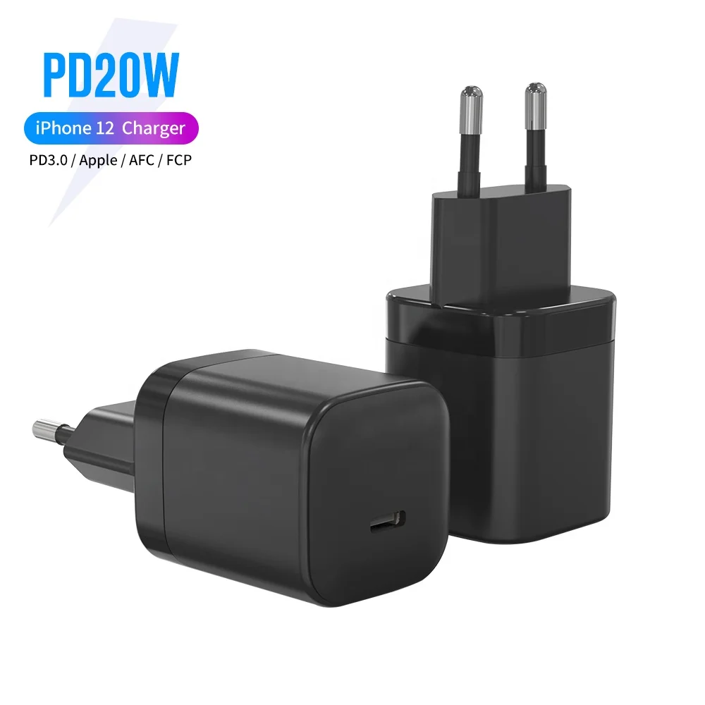 

2021 Most popular and Best sellers PD3.0 Type C 20W Charger portable Mobile Phone charger for Iphone 12, Black white