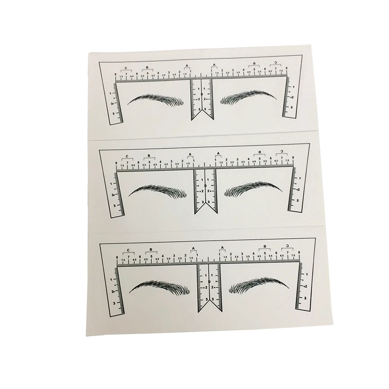 

Bolin Wholesale Microblading Eyebrow Tattoo Ruler Stencil Disposable Eyebrow Ruler Sticker, Transparent