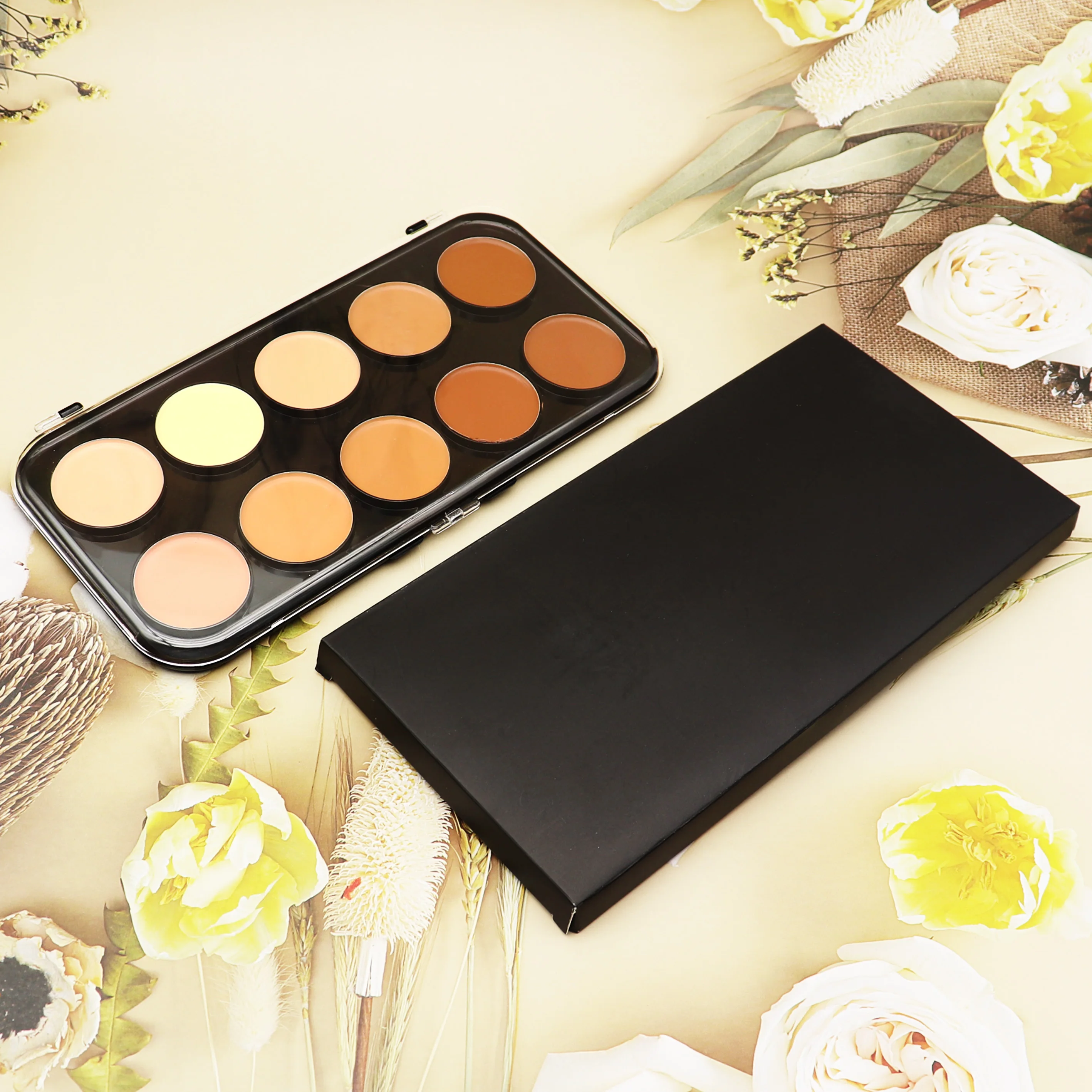 

Wholesale concealer palette creamy concealer palette for dark skin, 10 colors