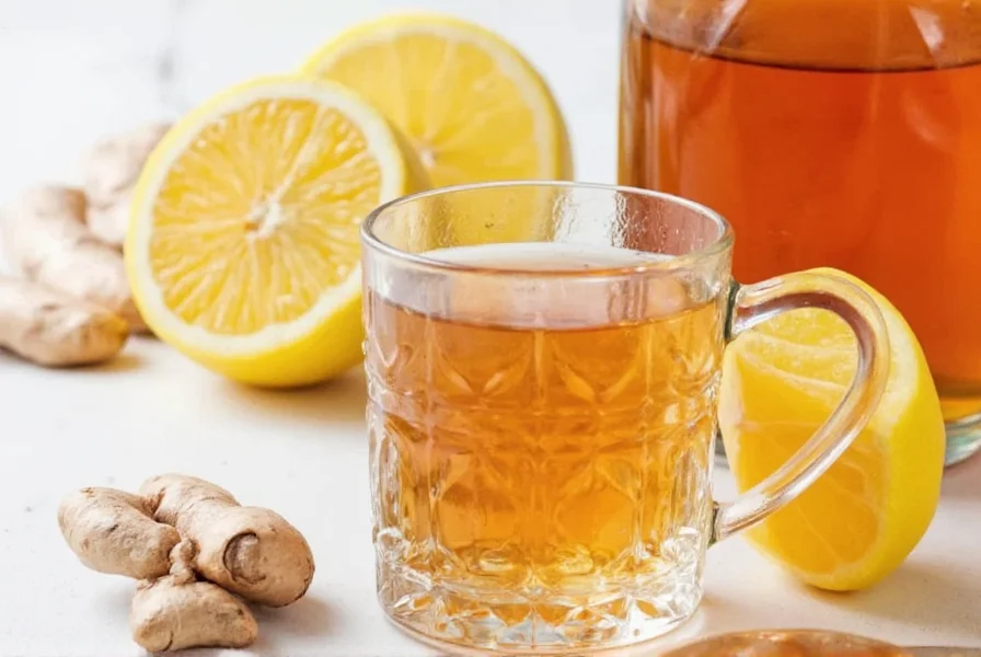 Fresh ginger root and homemade ginger tea