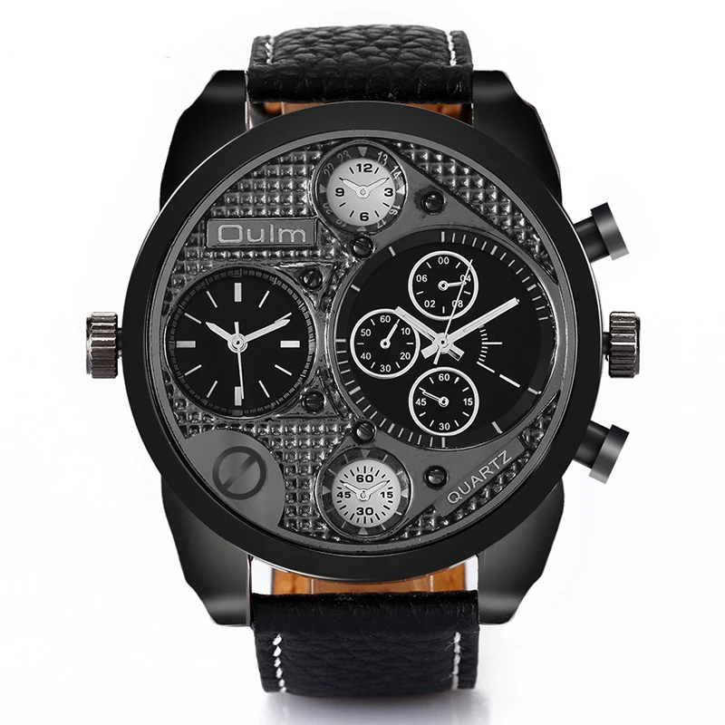 

2021Compass Watch For Men Fashion Quartz Watch For Men Big Dial Multi Time Zone Waterproof Watch Luxury Wristwatch Luminous