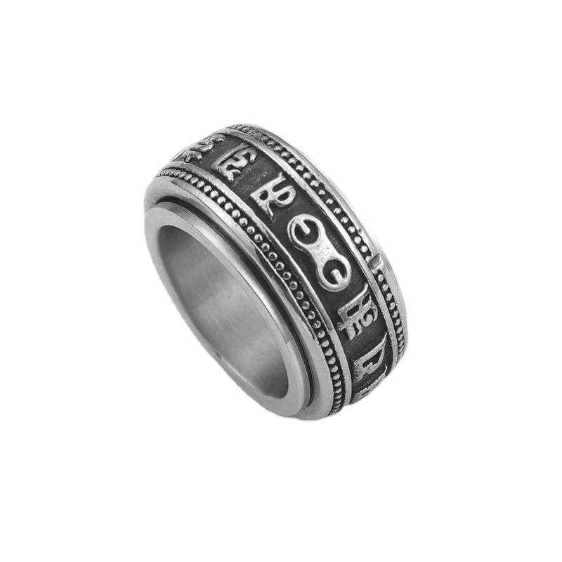 

New Fashionable Antique Silver Plated Jewelry 316L Stainless Steel Rings Cool Style for Men Vintage Celtic Ring, Customer request