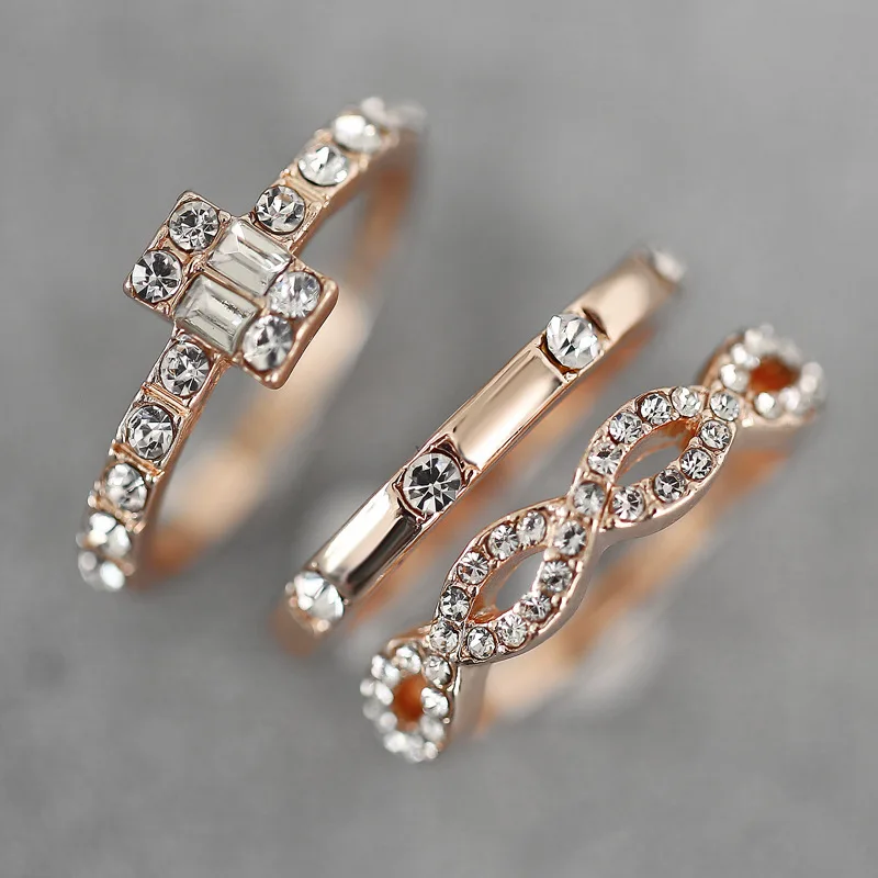 

Wish hot selling creative zircon rings trendy crystal rings, As pic