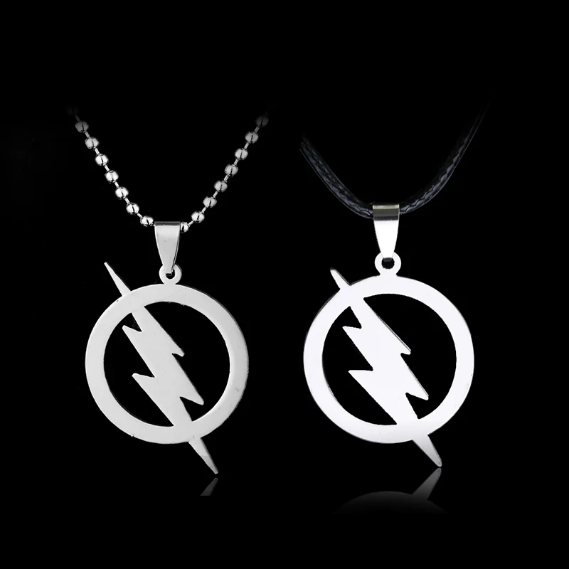 

DC Comics Jewelry THE FLASH SUPER HERO Flash Lightning Logo Stainless Steel Bolt Thunder Thunderbolt Necklaces Pendants