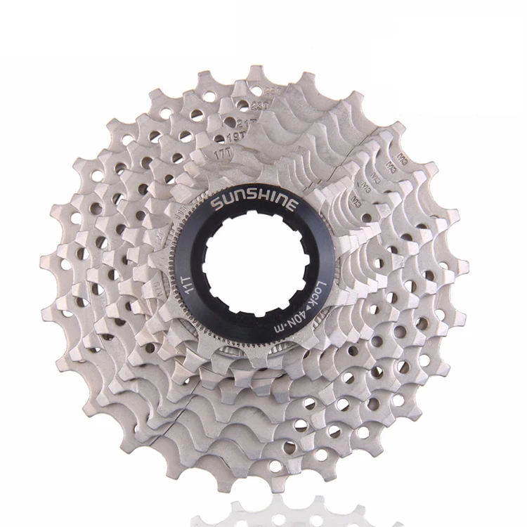 

SUNSHINE road bike flywheel sprocket bicycle freewheel cassette steel 8/9/10/11 speed for Shimano parts, Silver