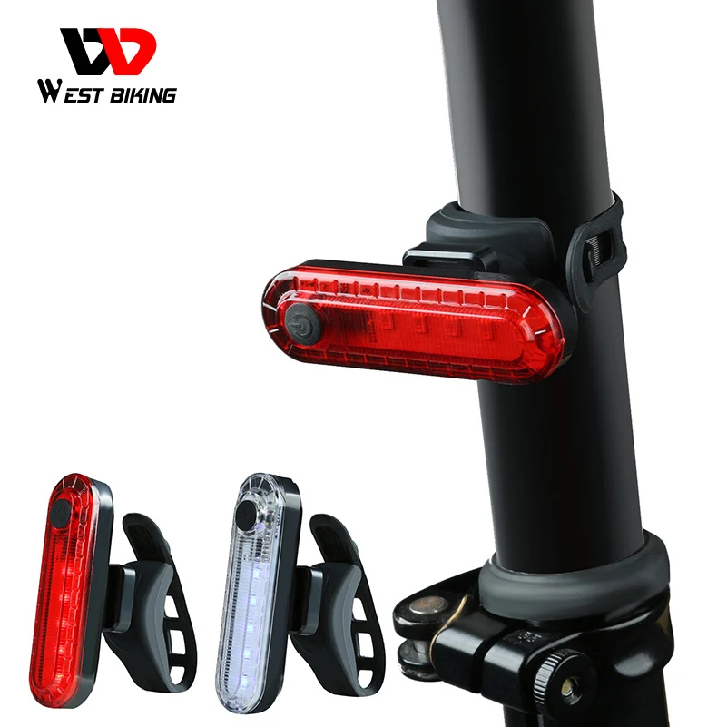 

WEST BIKING Bicycle Light Waterproof Cycling Taillight Riding Rear Light MTB LED Rechargeable Bike Rear Light