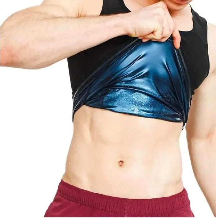 

Customize Logo Sweat Suit Body Shaper Slimming Shirt Weight Loss Neoprene Waist Trainer Sauna Vest Men Sweat, Black