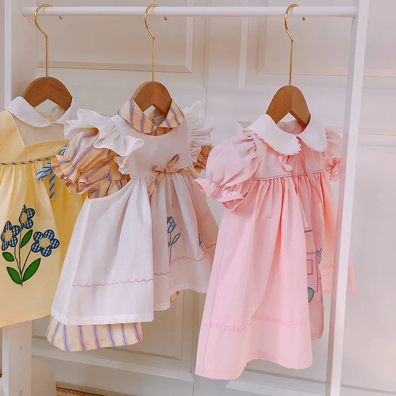 

spring 2020 baby girls dresses long sleeve vintage spanish retro ruffles lolita wholesale children's clothes