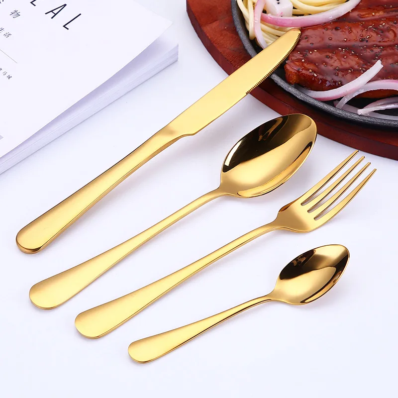 

Wholesale Restaurant Hotel Stainless Steel PVD Coating Flatware Set Spoon and Fork Dinnerware set