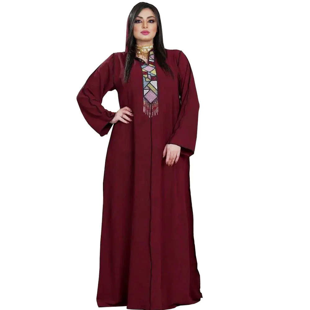 

Bicomfort New Arrival Modest Style Ramadan Eid Jalabiya XXL Arabic Hooded Abaya Dress Dubai Muslim Women's Robe Kaftan Jalabiat