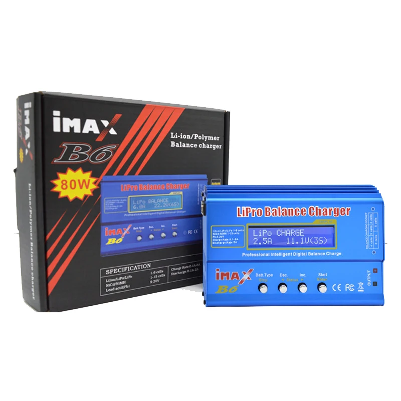 

Lithium battery Balance Charger B6 80W without Power LiPO LiFe NIMHBattery Smart Charger Intelligent Digital, Blue