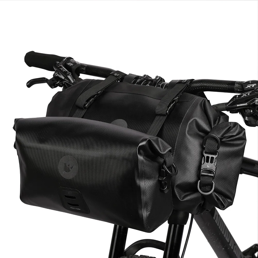 

Rhinowalk Waterproof Handlebar Bags Set 12L Bikepacking Bags Front 2 Dry Packs for MTB Road Bicycles Bike packing Accessories, Black