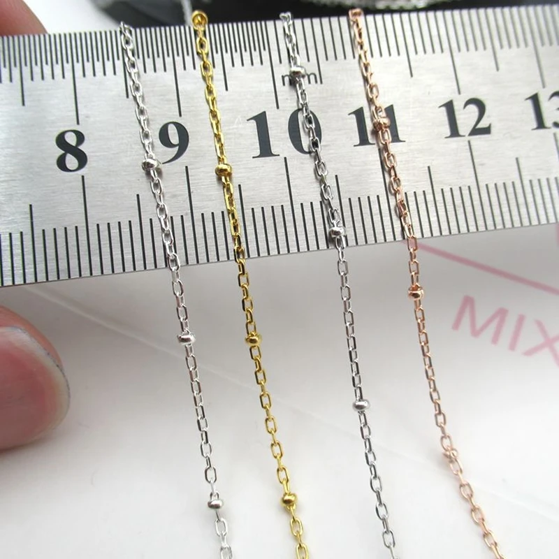 Hot Sale Sterling Silver Bead Chain For Jewelry Making Gold Plated Chain