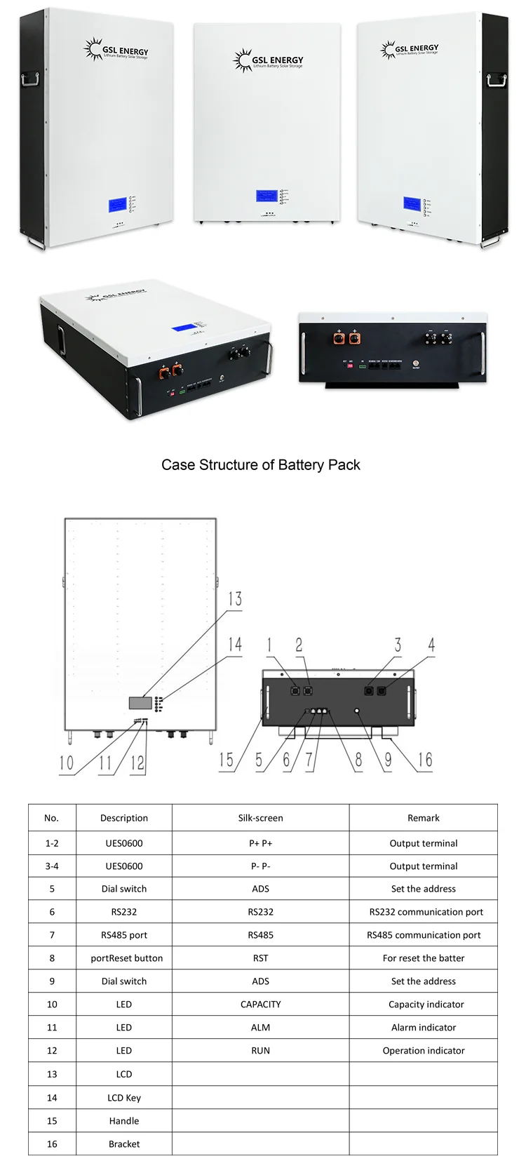GSL ENERGY Solar Energy Storage Lifepo4 Battery System Lithium Battery 5Kwh 7Kwh 10Kwh