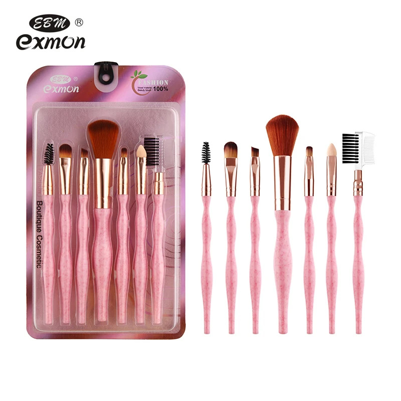 

EBM exmon Makeup Brush Set Handle Synthetic Private Label Makeup Brush Maquillaje Pink Plastic Cosmetic Brushes, 4 colors