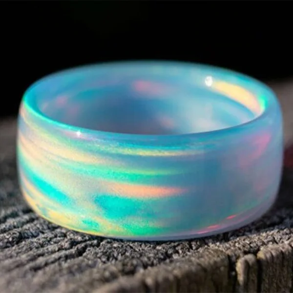 

2021 Fashion colorful resin acrylic flash ring rainbow ring for women, As pic