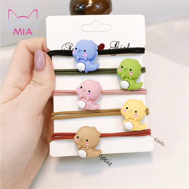 

Free Shipping Korean Little Students Girls Cartoon Animal Elastic Hair Bands Dinosaur Ponytail Holder Scrunchies Hair Tie Rope, Picture shows