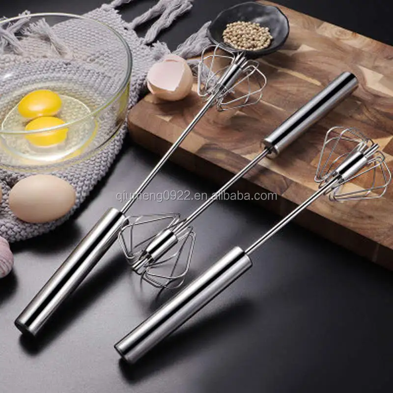 1pc, Handheld Egg Beater, Stainless Steel Manual Egg Beater