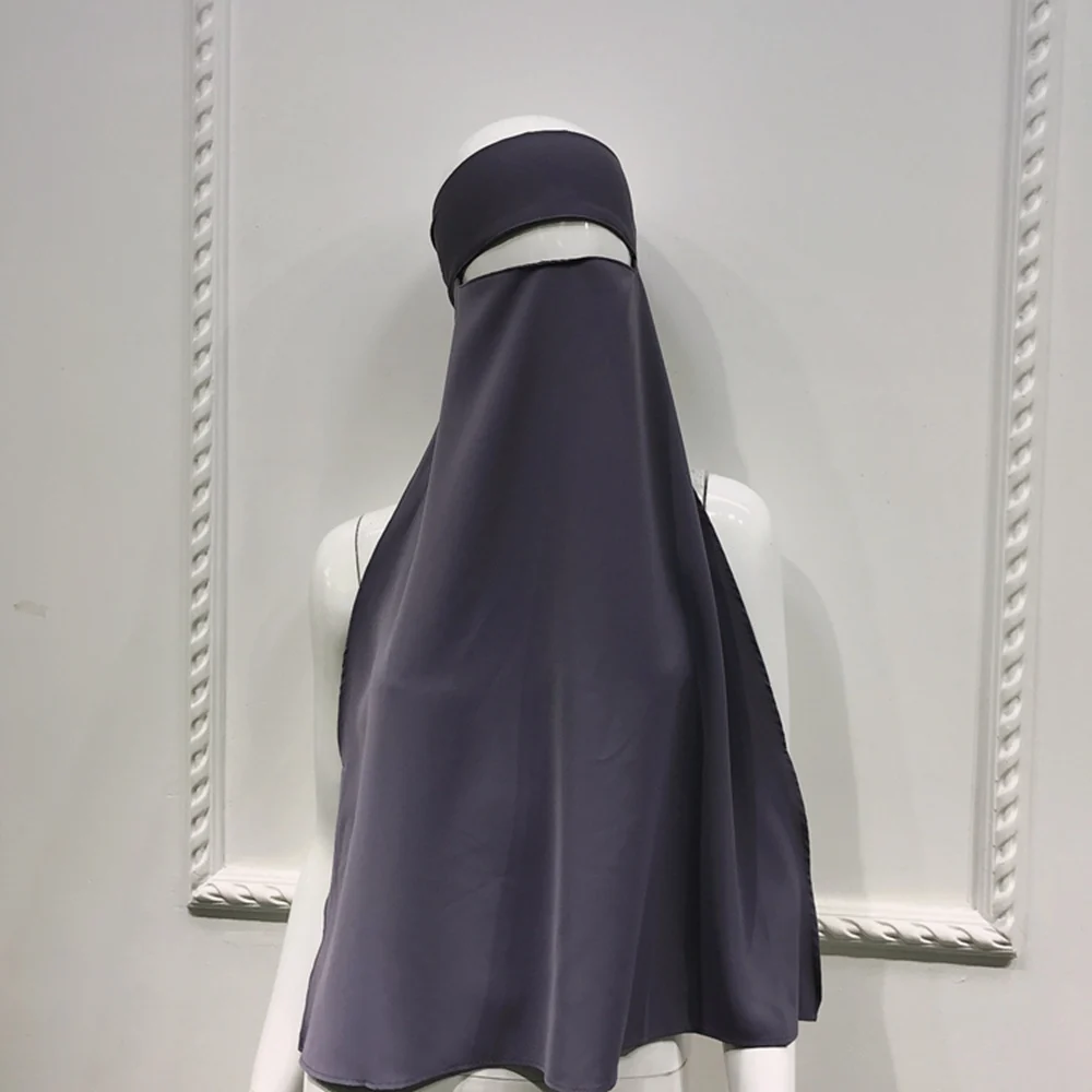 

2021 Muslim With Tie Back Jilbab Khimar Thin Georgette Chiffon Hijab