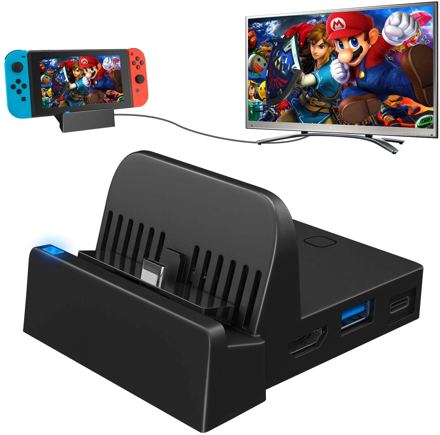 

Led host stand Connected 2021 Charging Dock Station TV portable mini HD video conversion controller charger for Nintendo Switch
