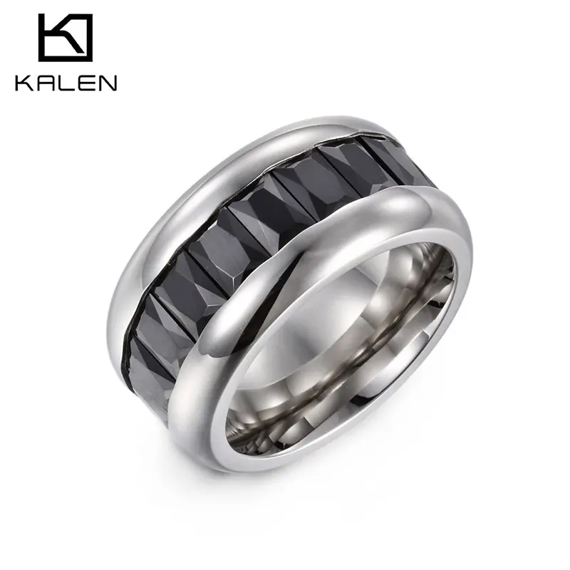

Customized Quality Glass Stainless Steel Rings For Women Jewelry Simple Design Finger Rings, Silver/gold