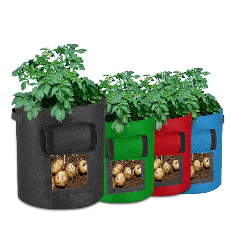 

Thicken Breathable nonwoven Bed Garden Grow bags Vegetable potato tomato plant grow bag Plants seedling bag, 7 colours