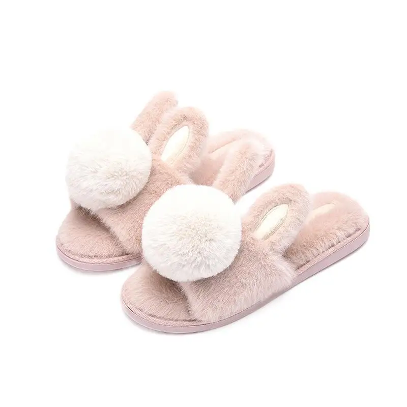 

Cartoon Rabbit Home Furnishing Indoor Floor Plush Cotton Slippers, See figure