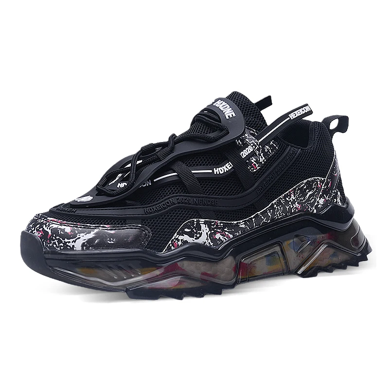 

2022 New Trendy Popcorn Sneaker Fly Woven Nonslip Sneaker Fashion Sport Shoes, Black white blue