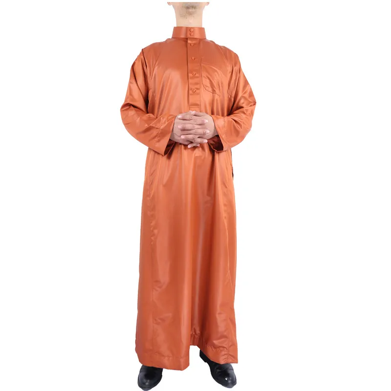 

2022 Haramian Dubai Design Islamic Men's Tobe Long Sleeve Saudi Arabias Thobe Muslim Thawb, 6 colors mix