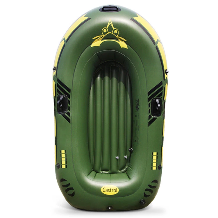 

Thicken Wide Cheap Pvc Plastic 3 Person Adventure Boat Inflatable Fishing Boat, Army green