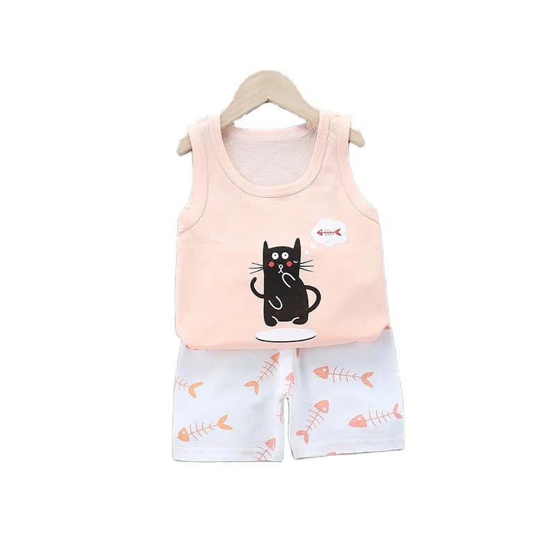 

Light Vest suit baby clothes set cartoon boys clothing sets summer casual kids